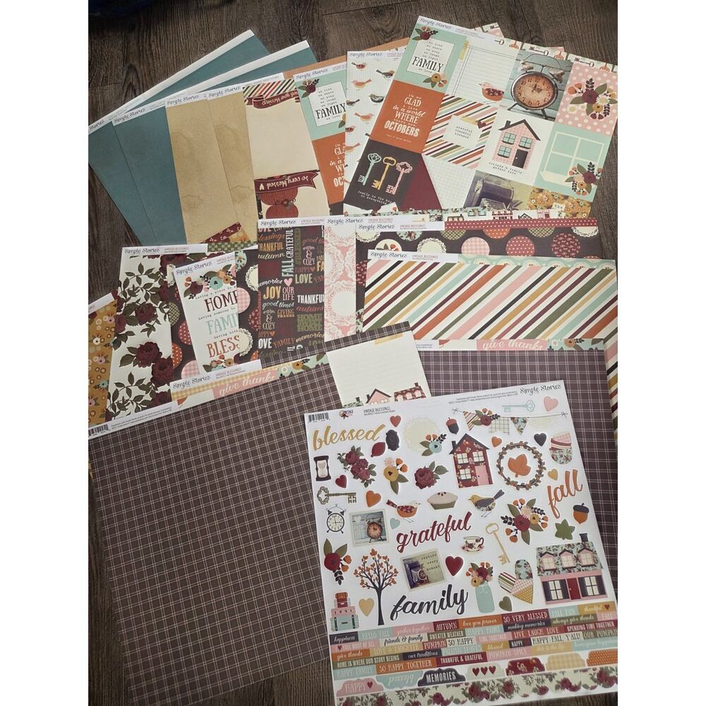 Simple Stories Vintage Blessings Scrapbook Pages Cardstock Stickers Kit